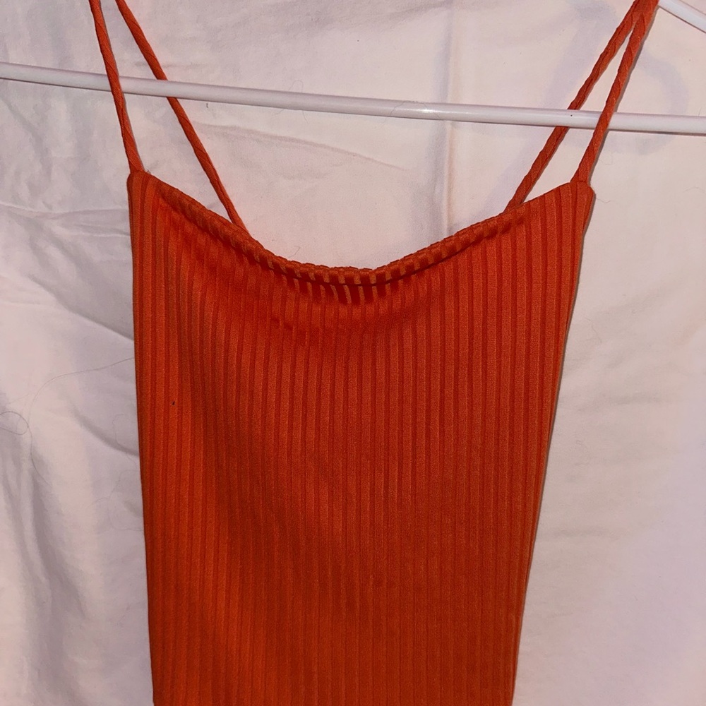 Better Be Vibrant Orange Ribbed Camisole